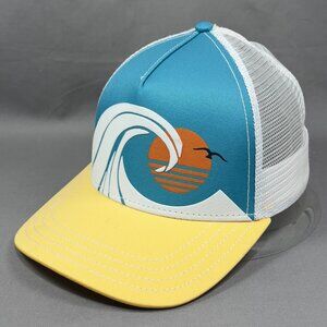 Ocean Motion Snapback Hat Cap Pistil Blue Beach Nautical Boating Trucker Mens